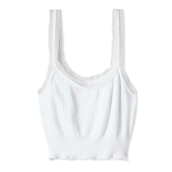 Pretties Frilly Classic Crop Tank Top - XS - Picture 1 of 5